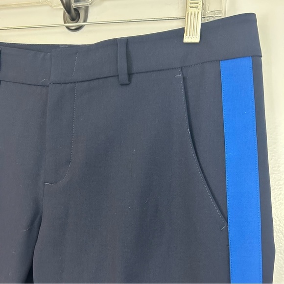 Vince Wool Navy & Royal Blue Stripe Trouser Pants Size 6 - Picture 4 of 11